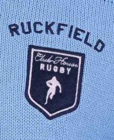 Pull Ruckfield col camionneur bleu ciel Members Club House Rugby
