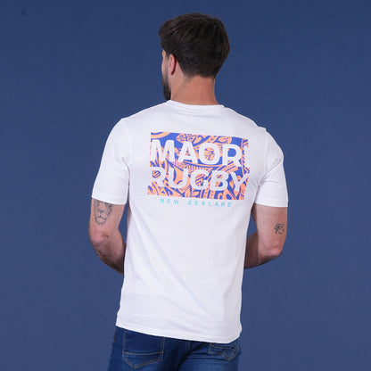 T SHIRT MC MAORI RUGBY  BLANC - jusqu’au 3XL