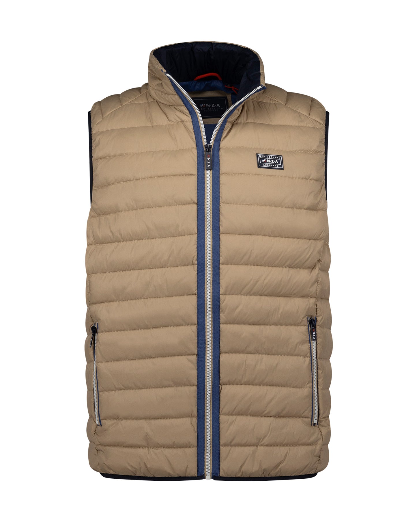 Bodywarmer Homme beige casual chic zip contrasté – jusqu’au 3XL