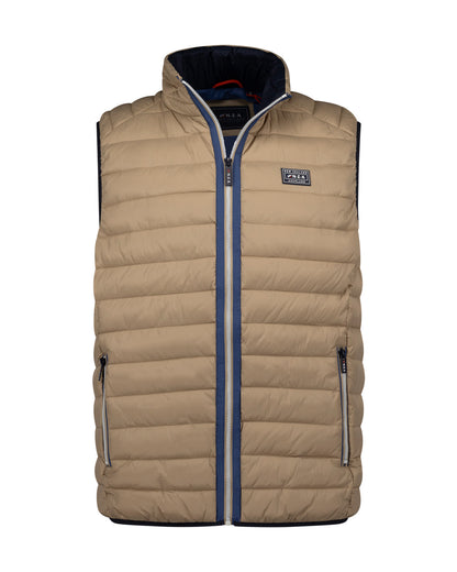 Bodywarmer Homme beige casual chic zip contrasté – jusqu’au 3XL