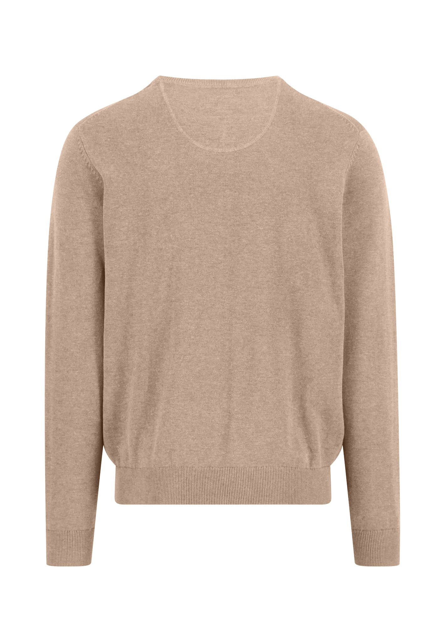 Pull en maille fine 100% coton à col rond taupe - jusqu’au 3XL