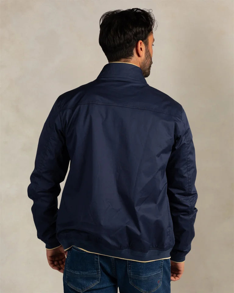 Veste Homme bleu marine casual chic col contrasté – jusqu’au 3XL