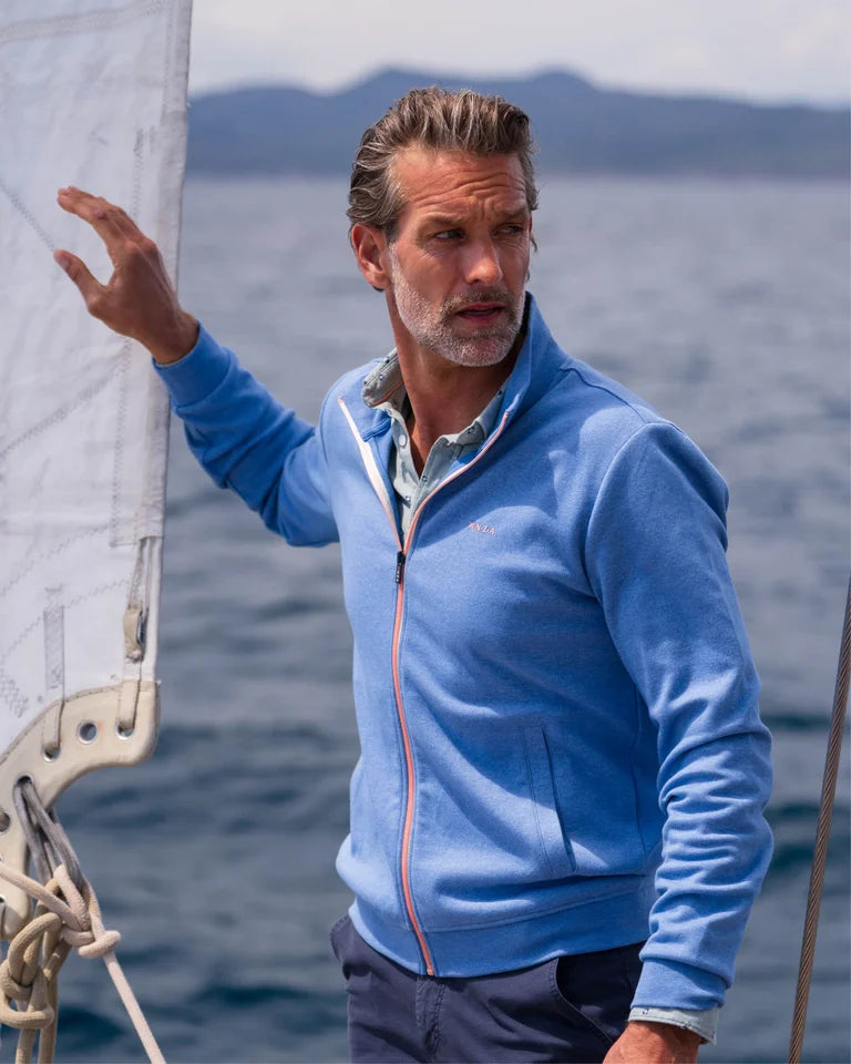 26AN300 Veste sweat en coton bleu