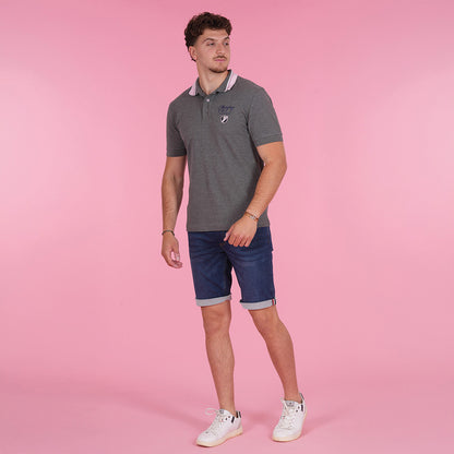 POLO MC MEMBERS Gris clair - jusqu’au 4XL