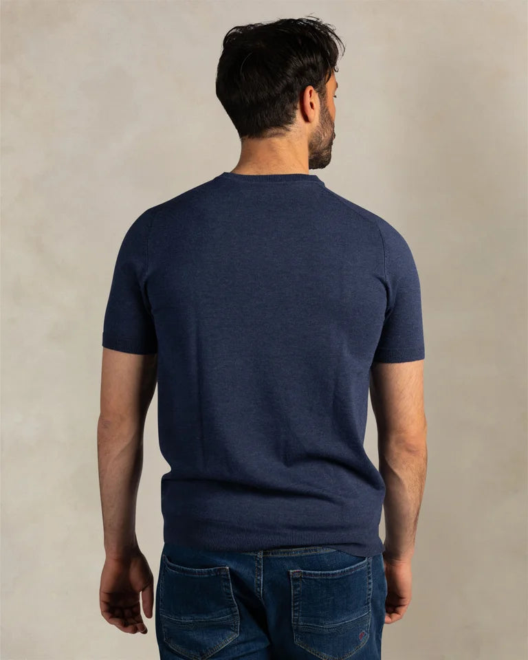Tee-shirt Homme bleu navy casual chic logo brodé – jusqu’au 3XL