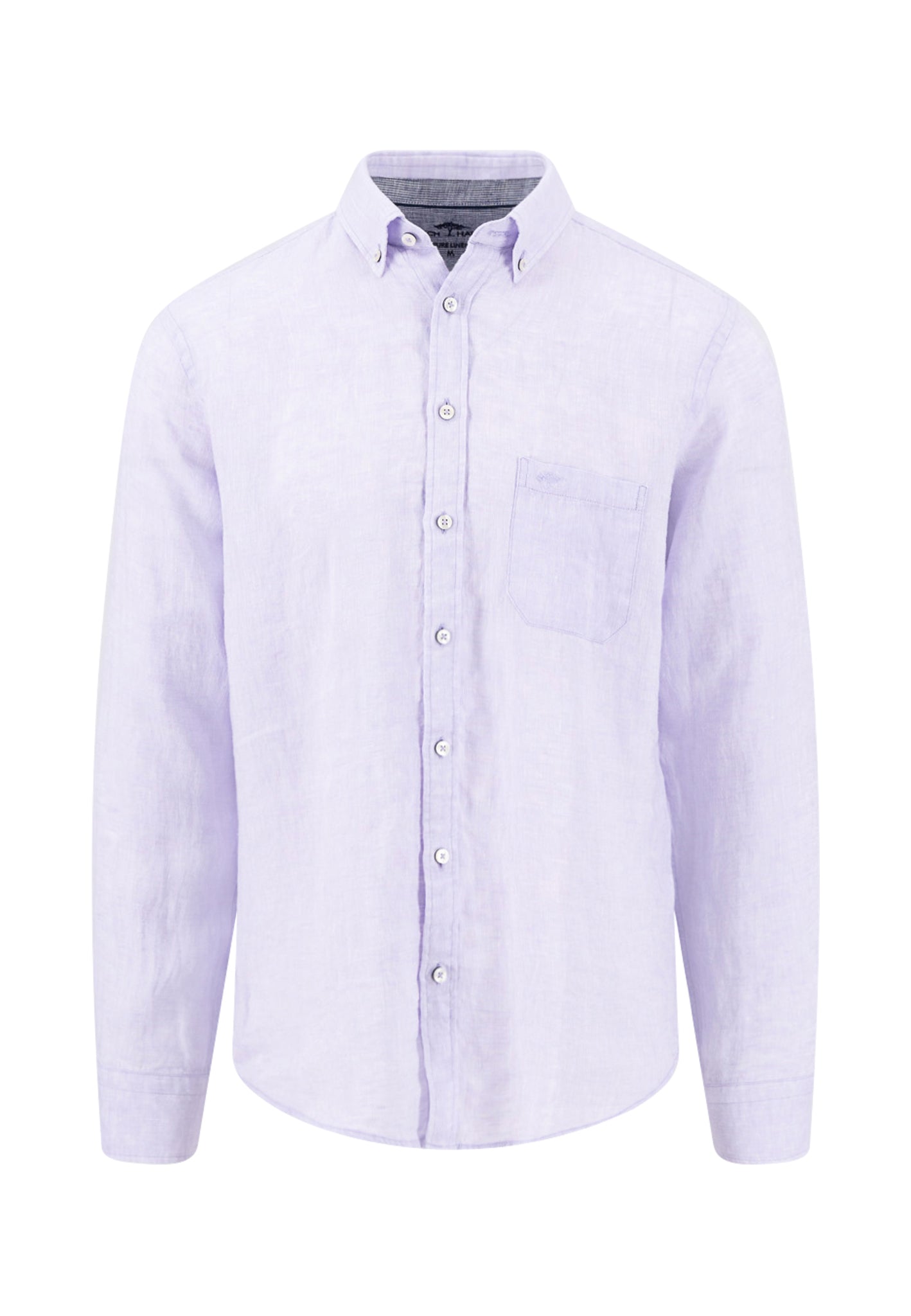 Chemise en lin à col boutonné et poche poitrine lavender - jusqu’au 3XL