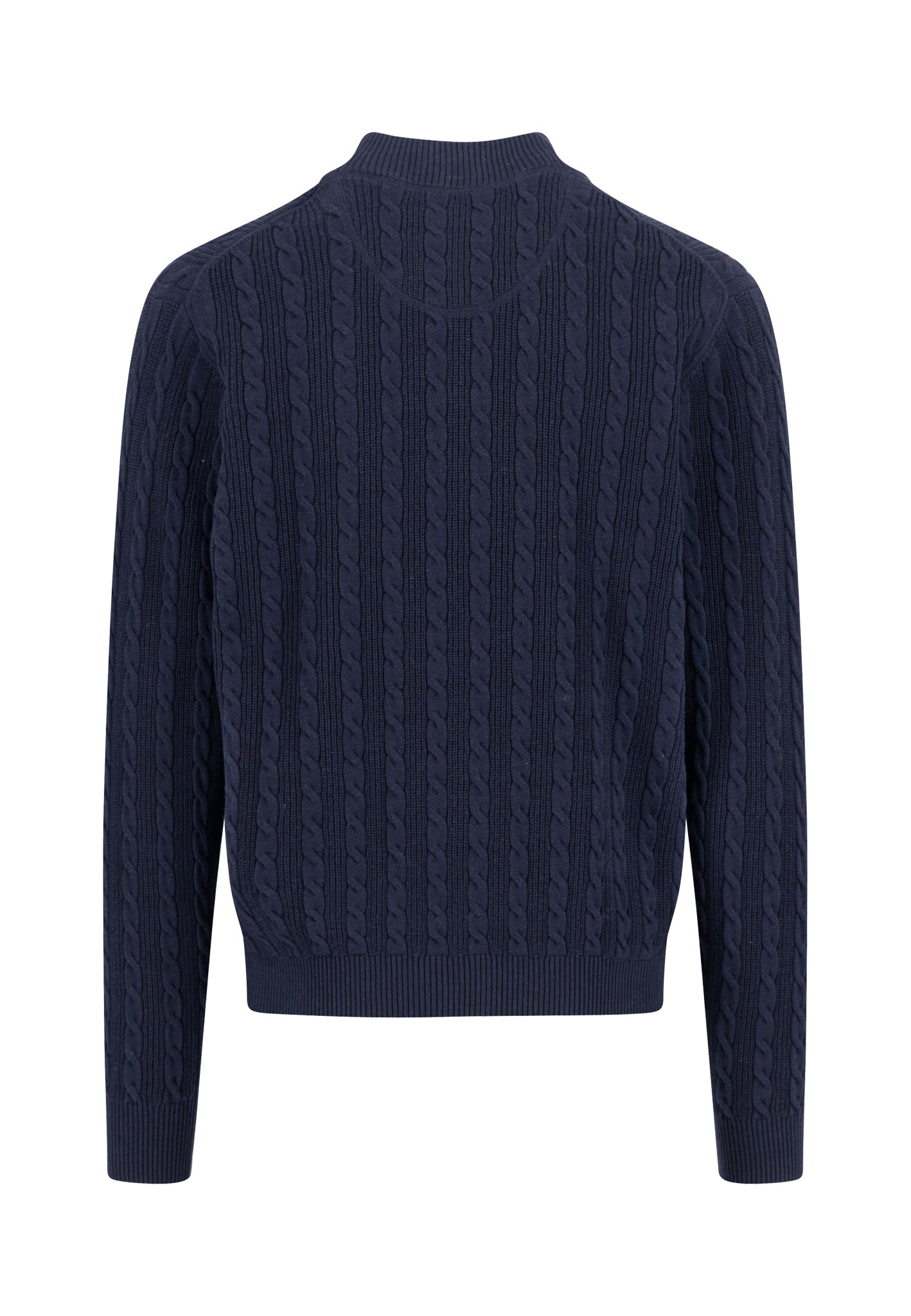 Pull Homme navy casual chic col zippé torsadé – jusqu’au 4XL