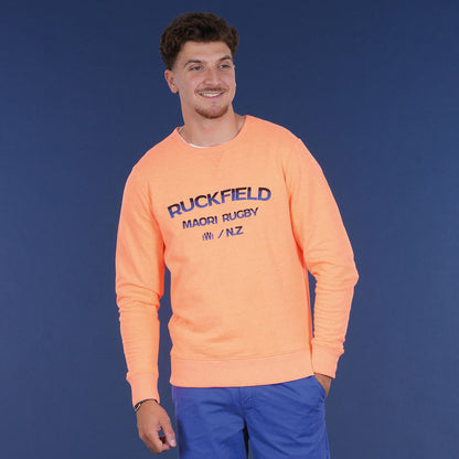 SWEAT SHIRT MAORI RUGBY  Orange vif - jusqu’au 3XL