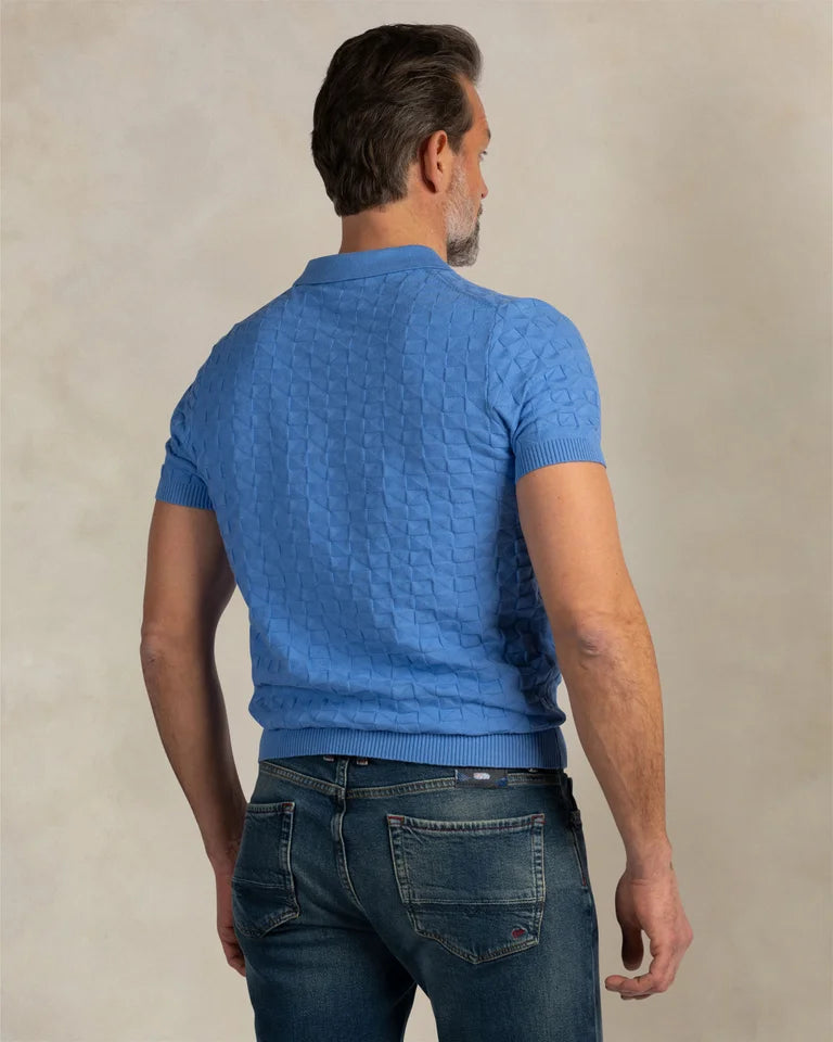 Polo Homme bleu cool chic motif texturé – jusqu’au 3XL