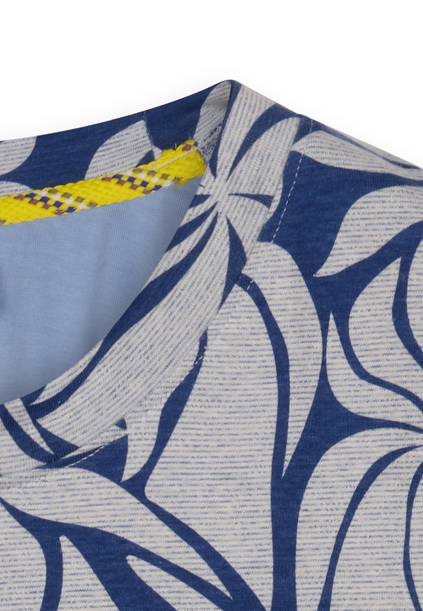 T-shirt J&JOY Bleu & Gris Motif Feuillage Casual Chic
 - jusqu’au 4XL