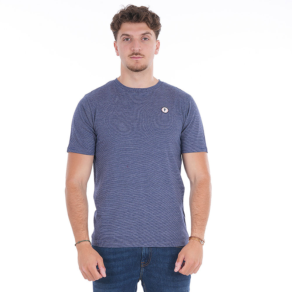 T SHIRT MC FRENCH RUGBY CLUB  rayé bleu et blanc - jusqu’au 3XL