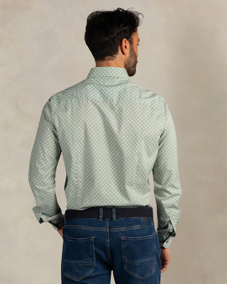 Chemise Homme vert clair casual chic motif imprimé – jusqu’au 3XL