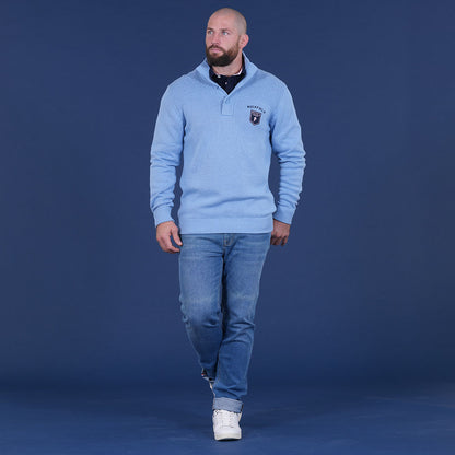 Pull Ruckfield col camionneur bleu ciel Members Club House Rugby