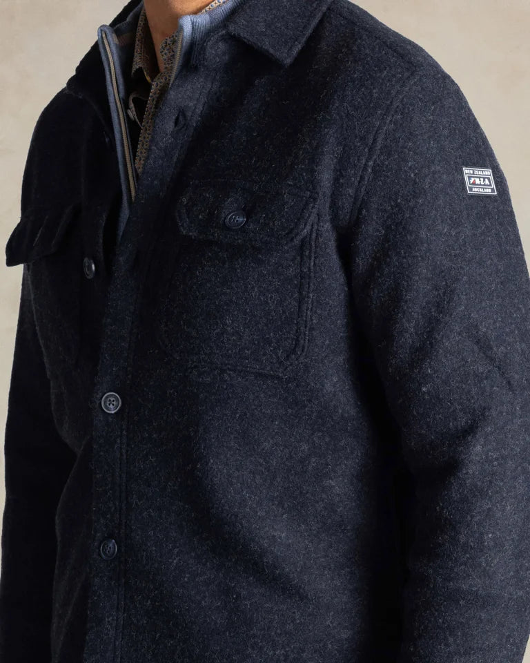 25HN574 Overshirt bleu foncé