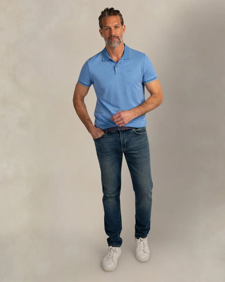 Polo Homme bleu cool chic col contrasté – jusqu’au 3XL