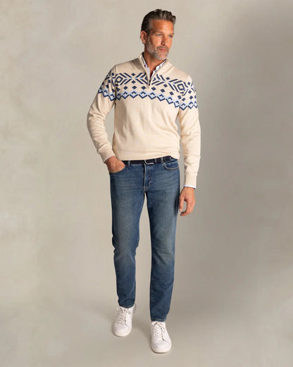 25GN481
Pull demi-zip en coton écru