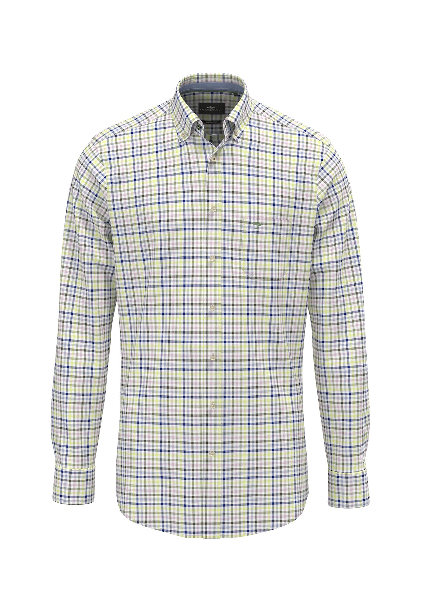 Chemise Homme vert clair à carreaux casual chic poche poitrine – jusqu’au 4XL