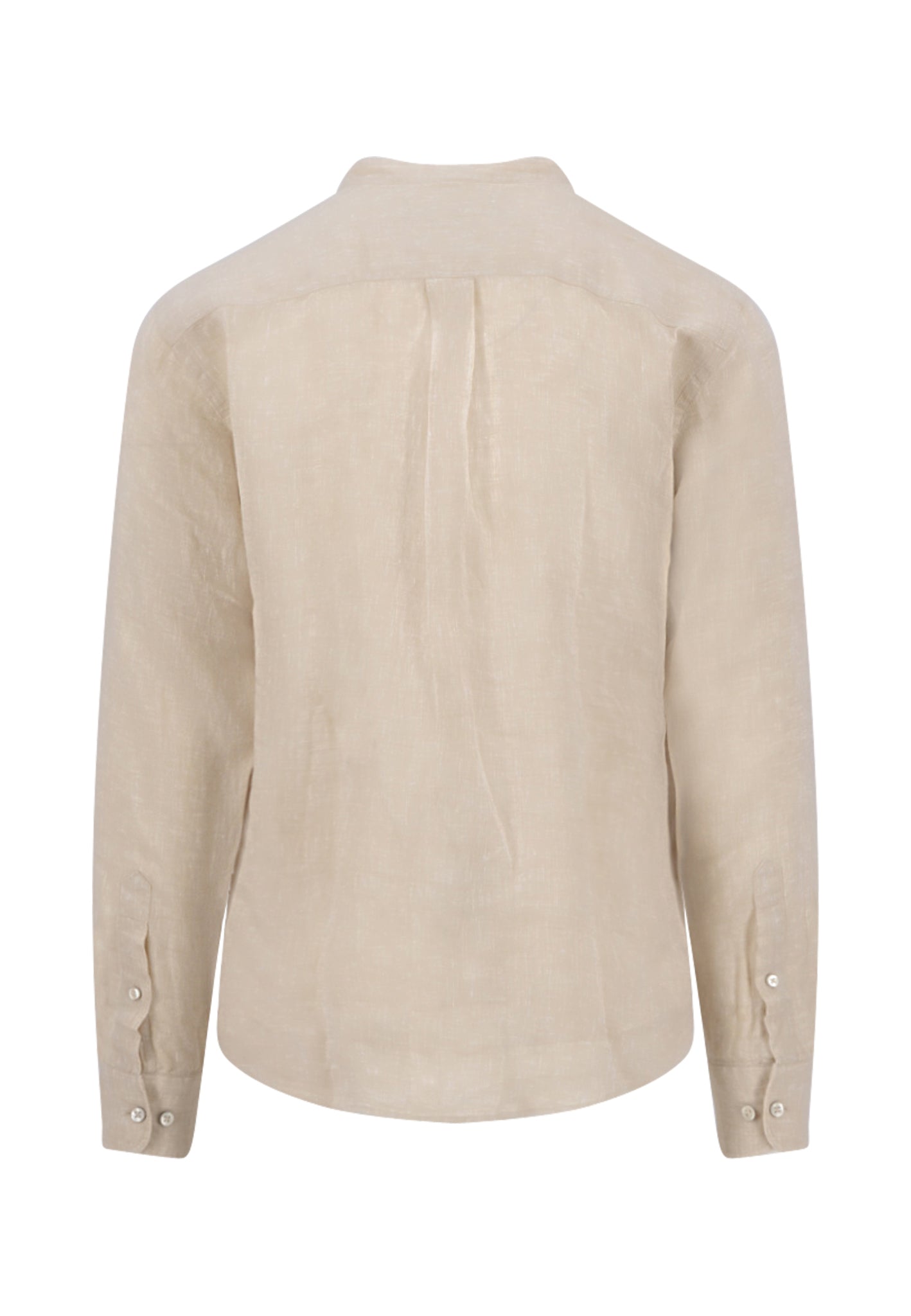 Chemise en lin col Mao sand - jusqu’au 3XL