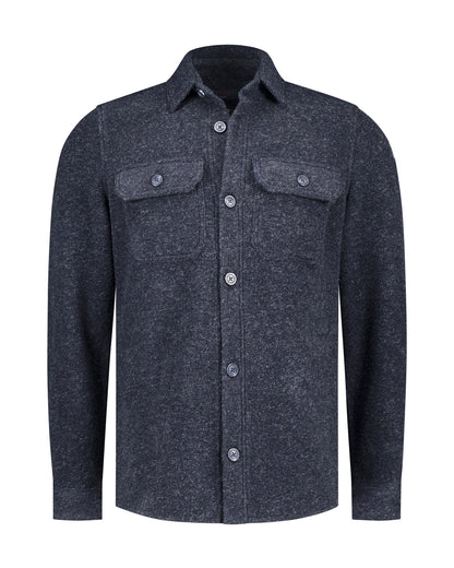 25HN574 Overshirt bleu foncé