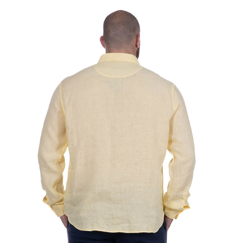 Chemise Lin manches longues jaune foncé