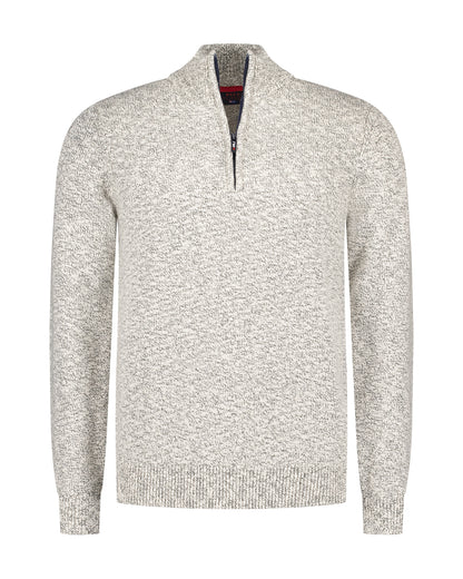 25GN410
Tricot demi-zip vert en coton