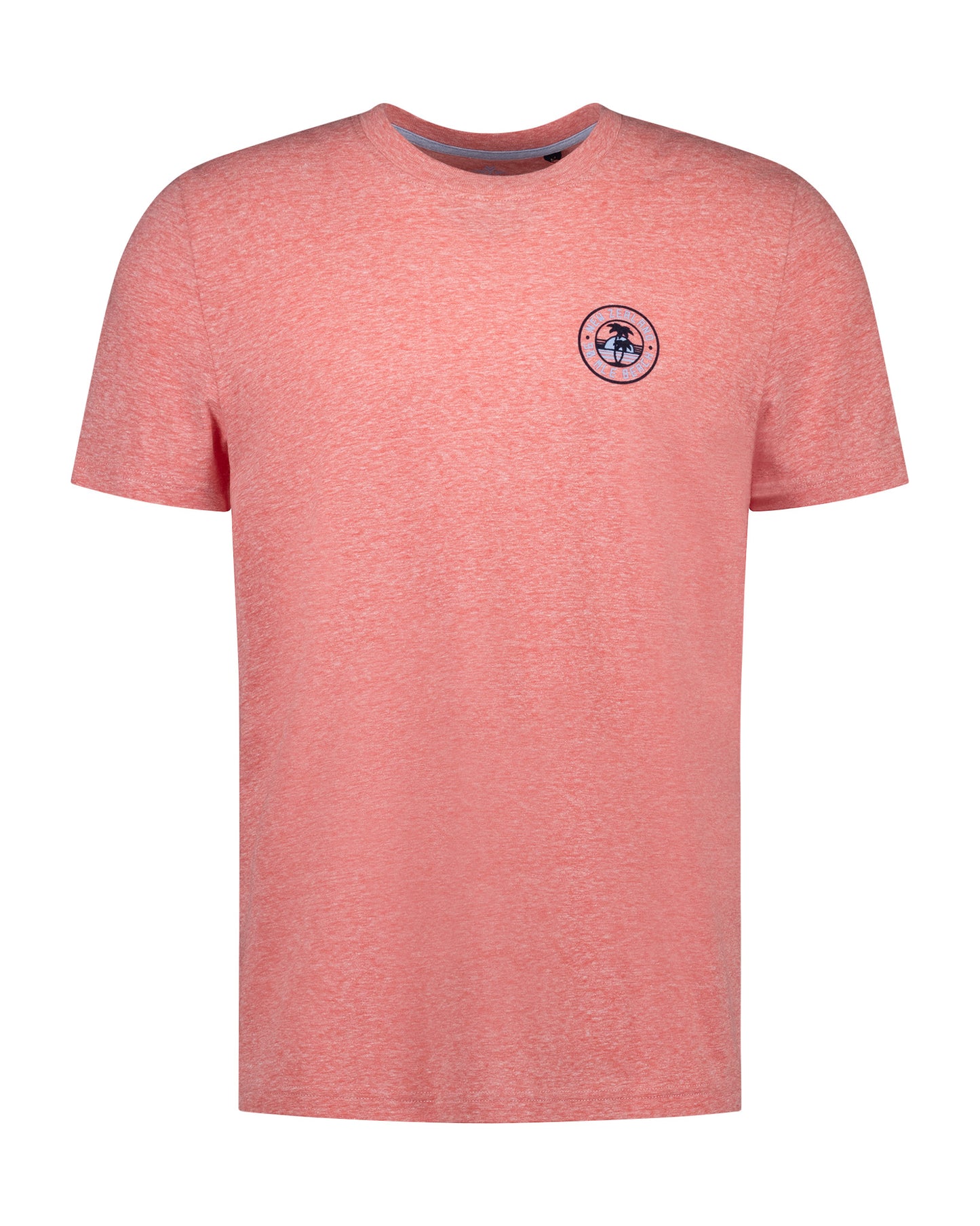 Tee-shirt Homme rose chiné casual chic logo poitrine – jusqu’au 3XL