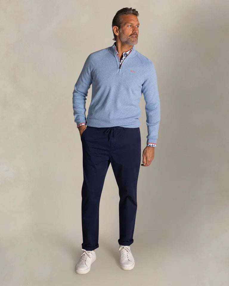 26AN429 PULLOVER HALF ZIP SKY BLUE MELANGE