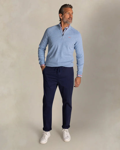 26AN429 PULLOVER HALF ZIP SKY BLUE MELANGE