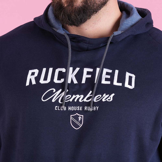 Sweat à capuche bleu marine Ruckfield Members Club House