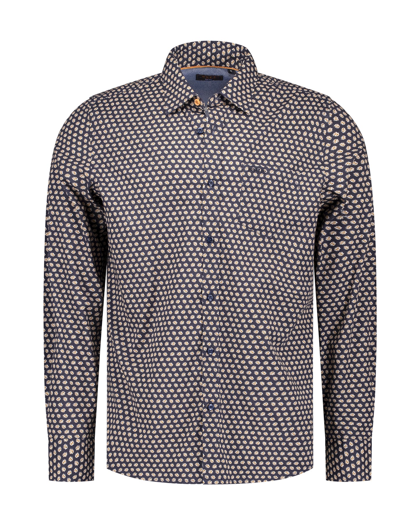 Chemise en coton bleu stretch