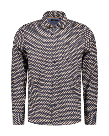 Chemise en coton bleu stretch