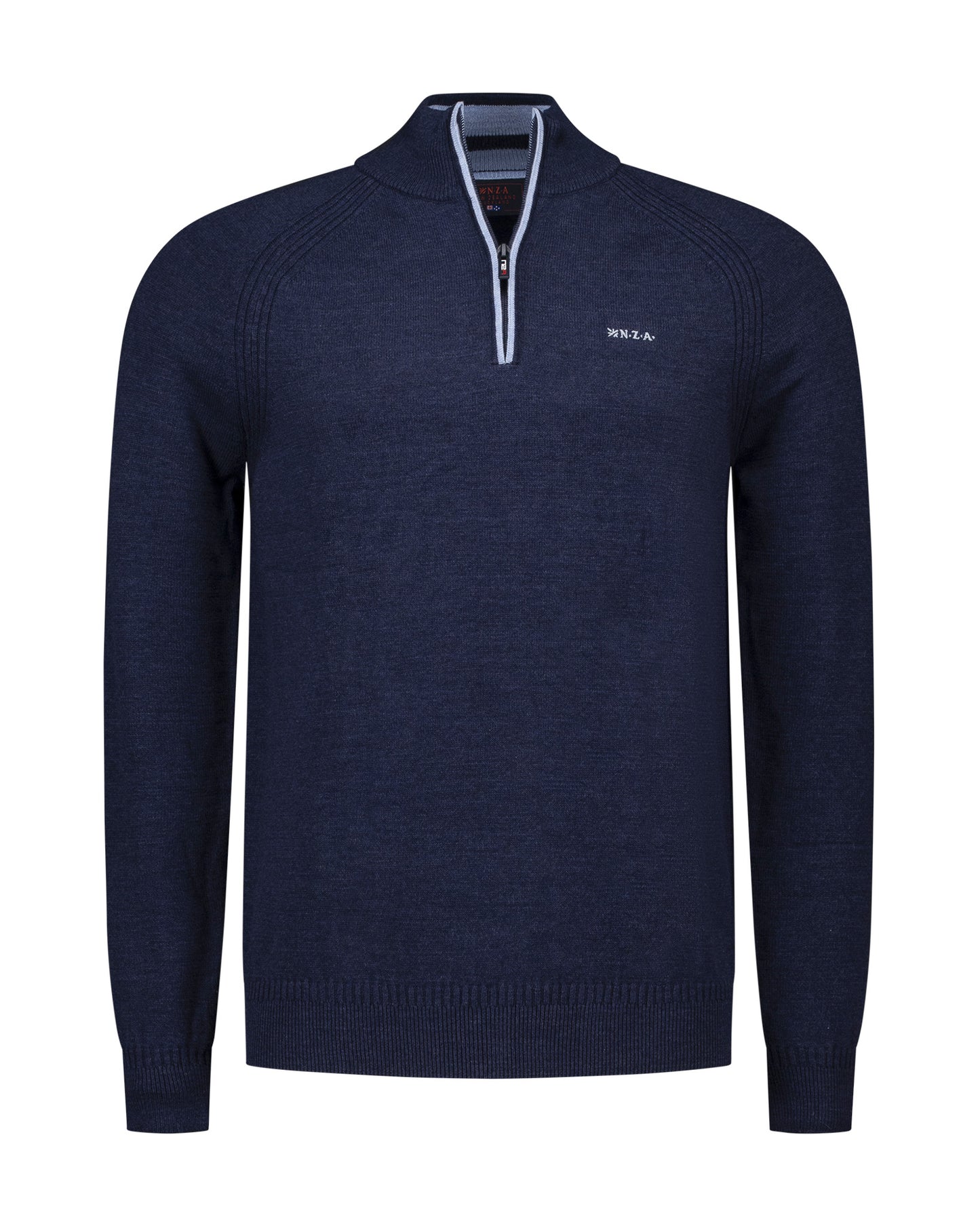 25GN430
Bleu pull en coton à demi-zip