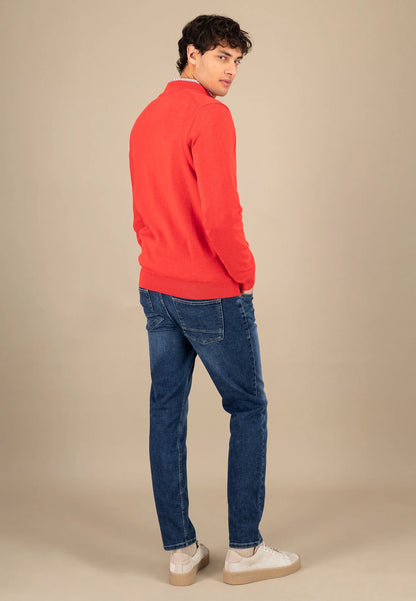 Fine cardigan with a stand -up collar