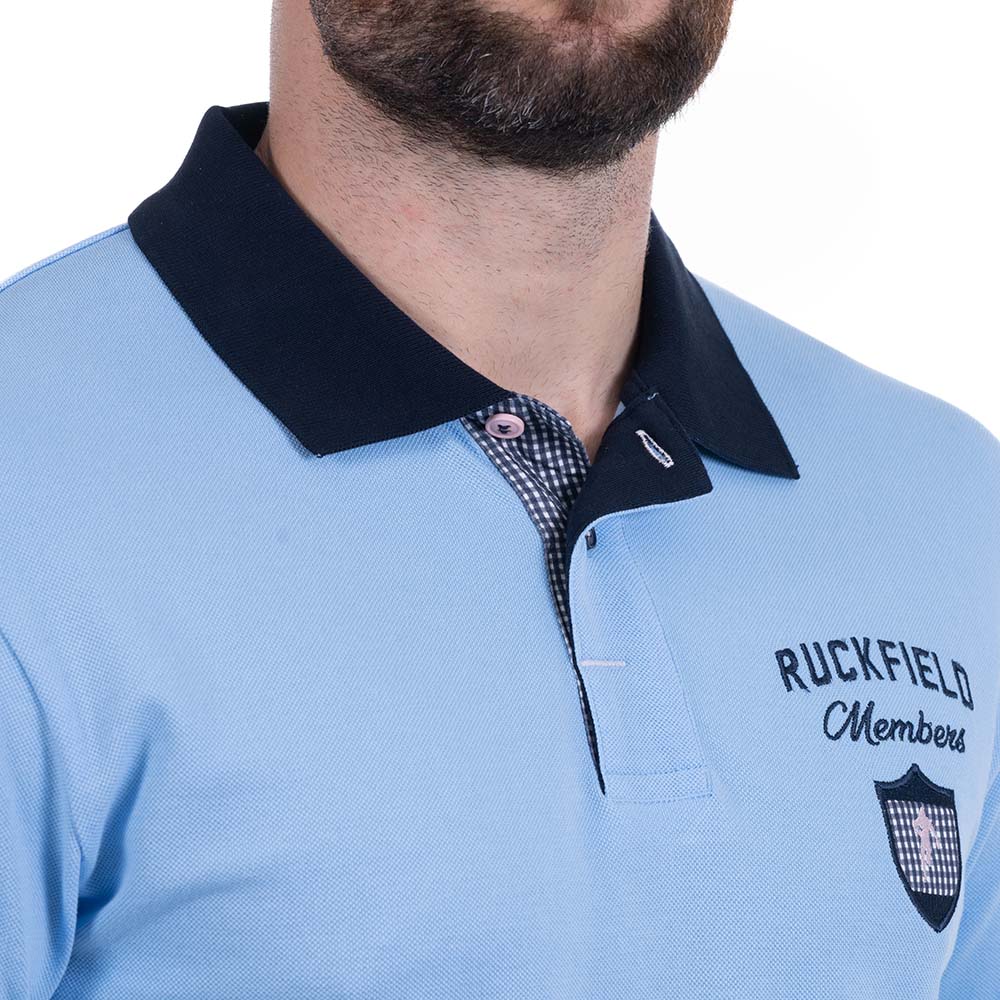 Polo Ruckfield Members Club House Rugby à manches courtes bleu ciel