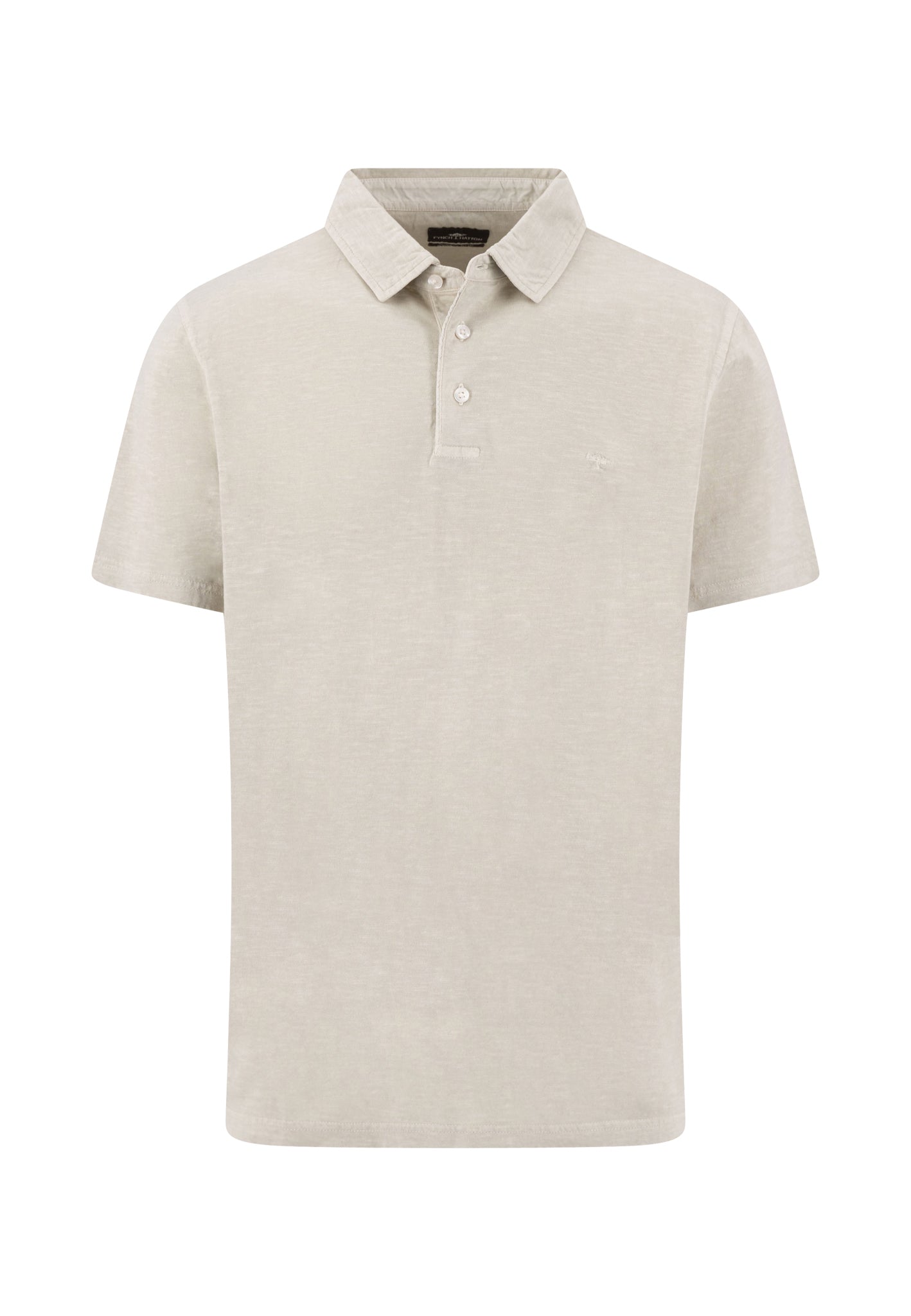 Polo en mélange coton-lin avec col polo CEMENT - jusqu’au 3XL