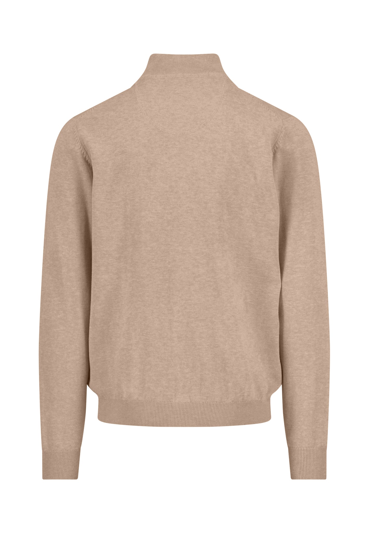 Pull homme taupe casual chic col zippé logo – jusqu’au 3XL