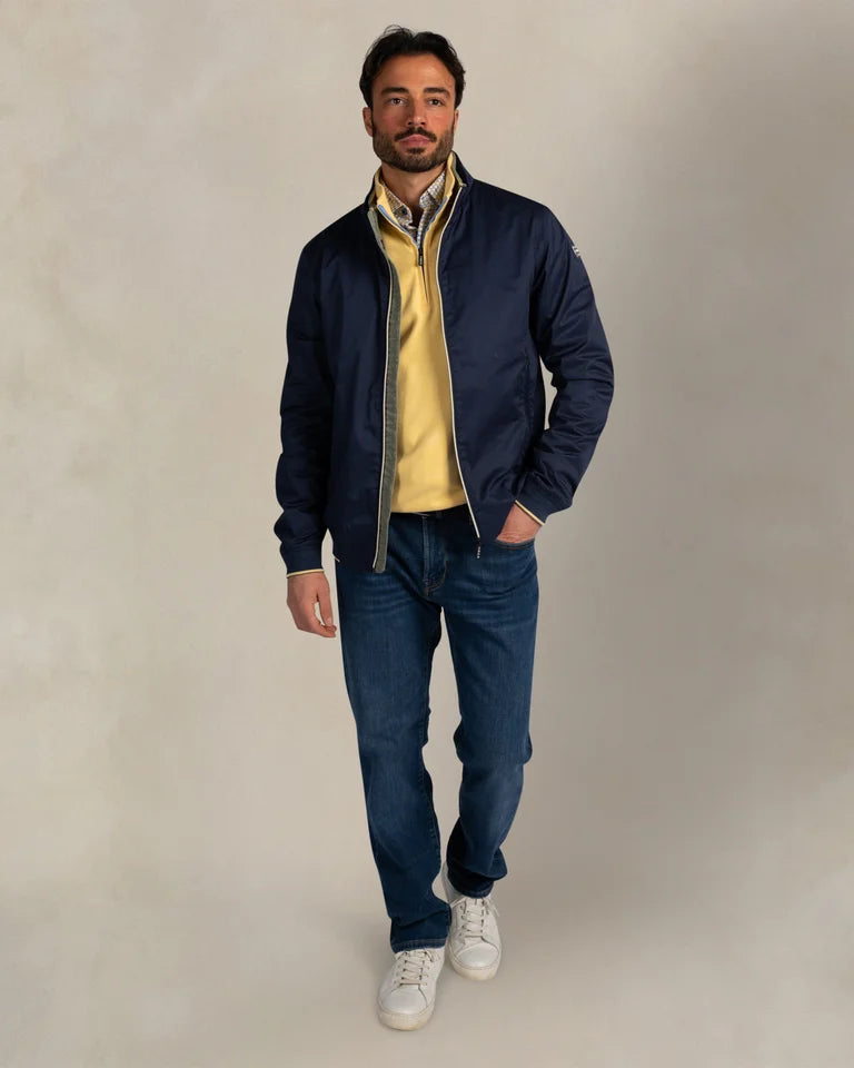 Veste Homme bleu marine casual chic col contrasté – jusqu’au 3XL