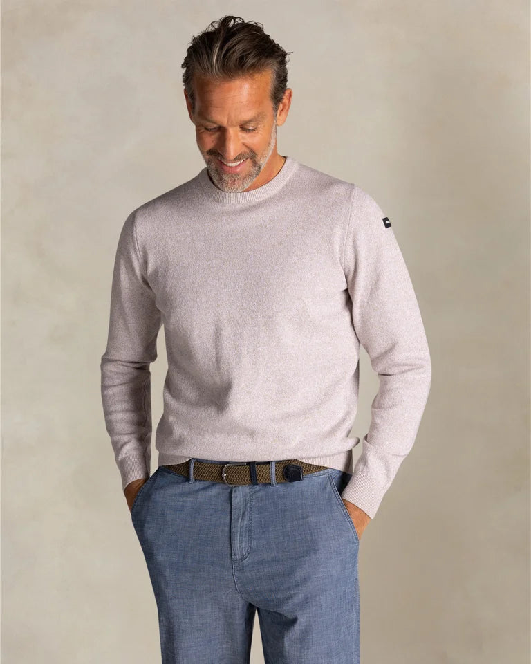 26AN422 PULLOVER ROUND NECK LIGHT DUNE