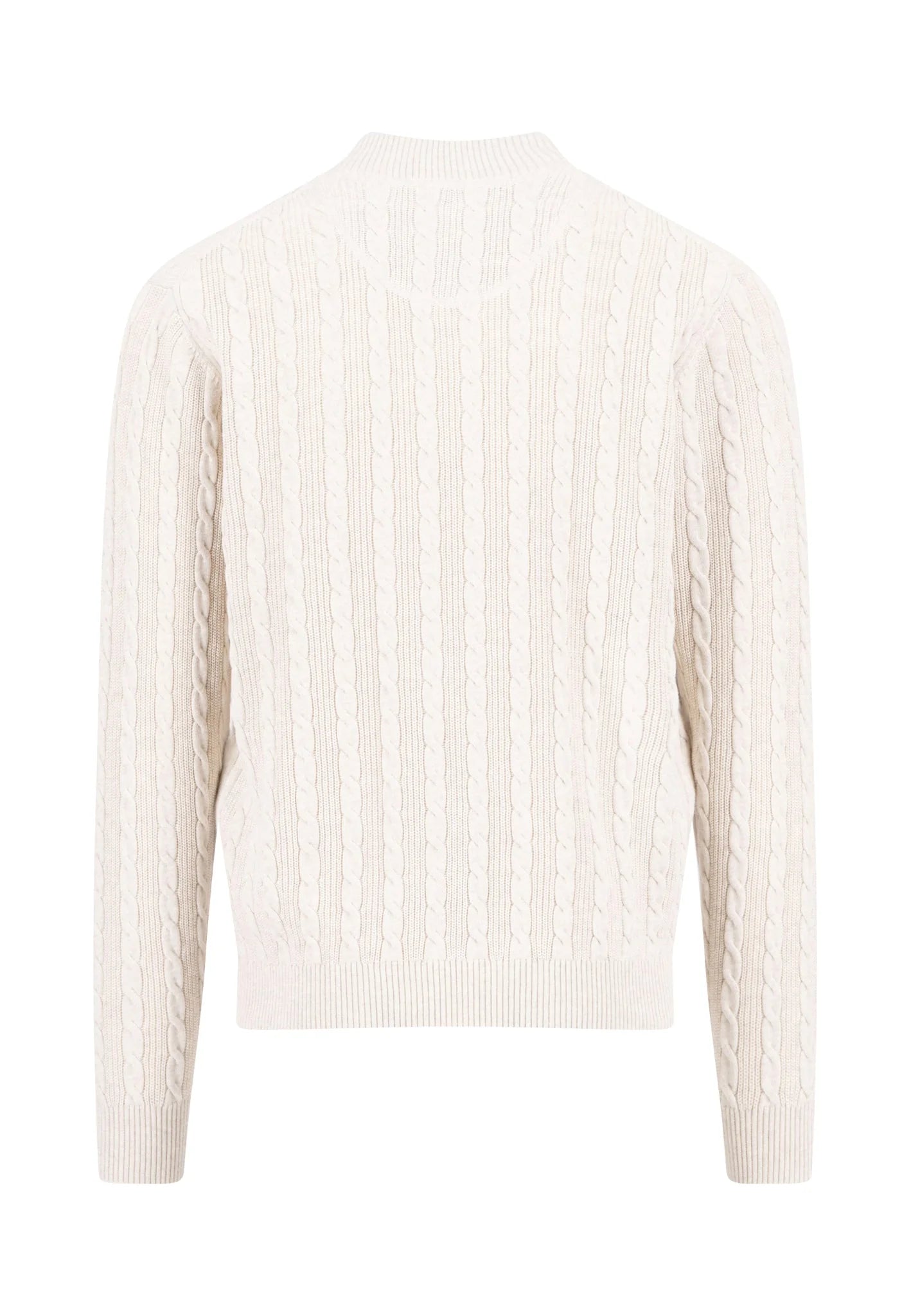 Pull homme écru casual chic col zippé torsadé – jusqu’au 4XL