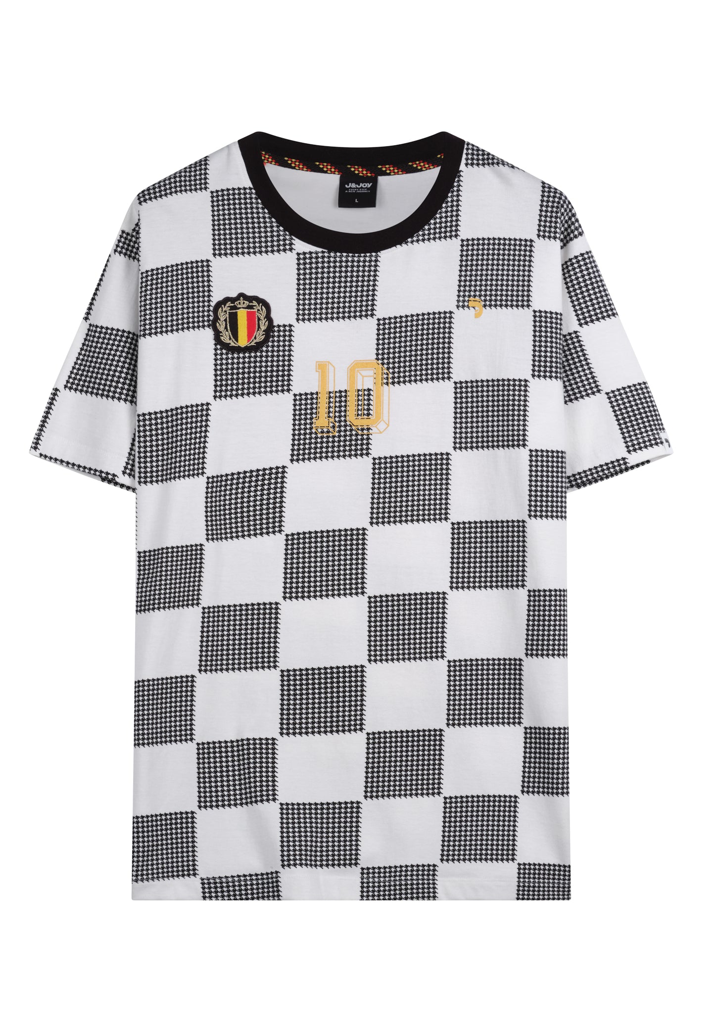 T-shirt homme Belgique motif damier – Édition Collector coupe du monde 2026 - jusqu’au 5XL