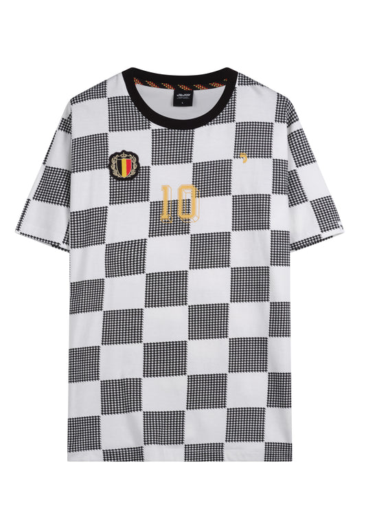 T-shirt homme Belgique motif damier – Édition Collector coupe du monde 2026 - jusqu’au 5XL