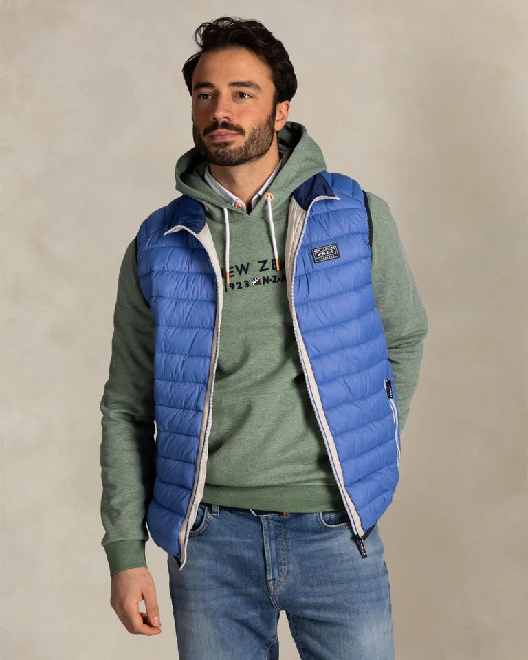 Bodywarmer Homme bleu classique casual chic zip contrasté – jusqu’au 3XL