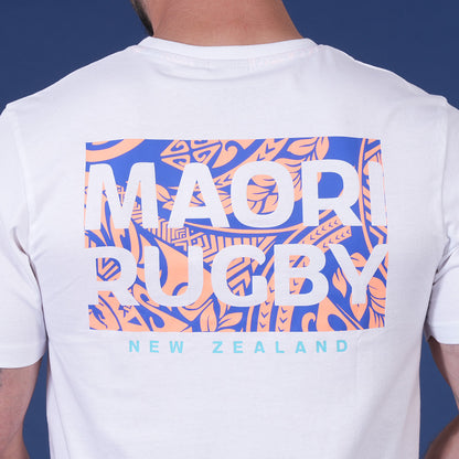 T SHIRT MC MAORI RUGBY  BLANC - jusqu’au 3XL