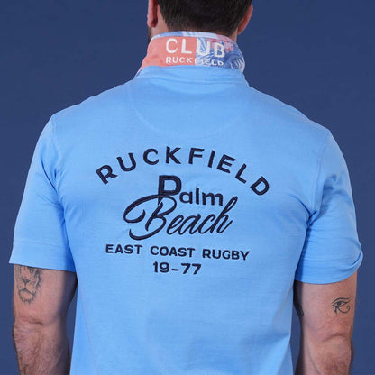 Polo Ruckfield à manches courtes Palm Beach bleu clair - jusqu’au 3XL