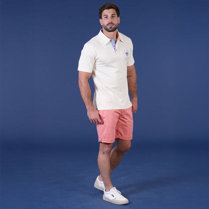 POLO MC HORS THEME BLANC CASSE - jusqu’au 3XL