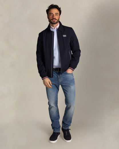 Blouson bomber Homme bleu marine casual chic logo poitrine – jusqu’au 3XL