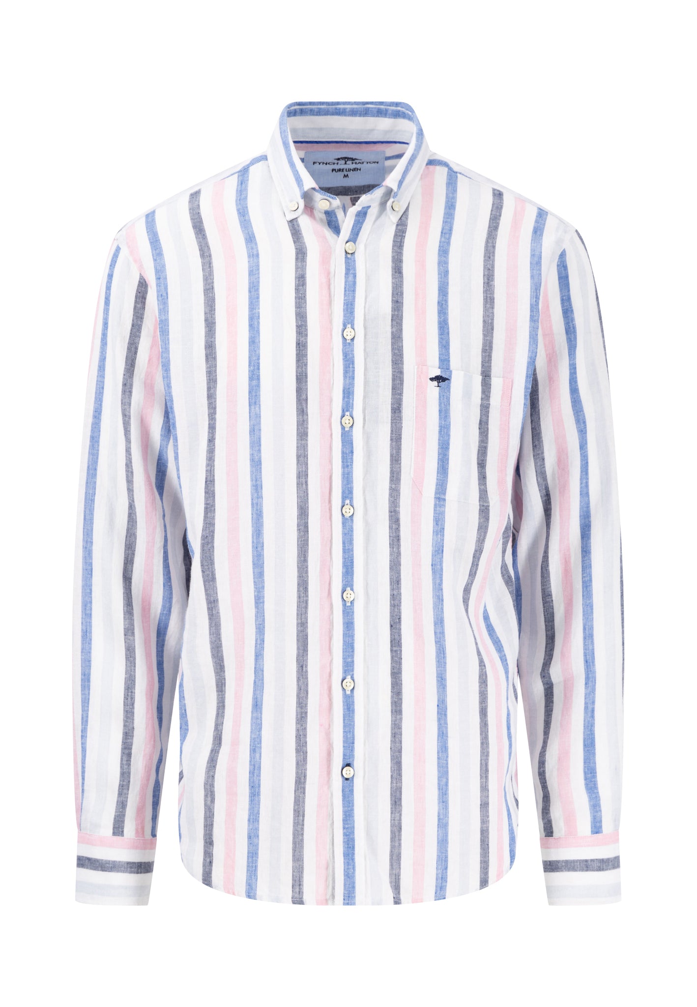 Chemise homme rayée peony casual chic poche poitrine – jusqu’au 4XL