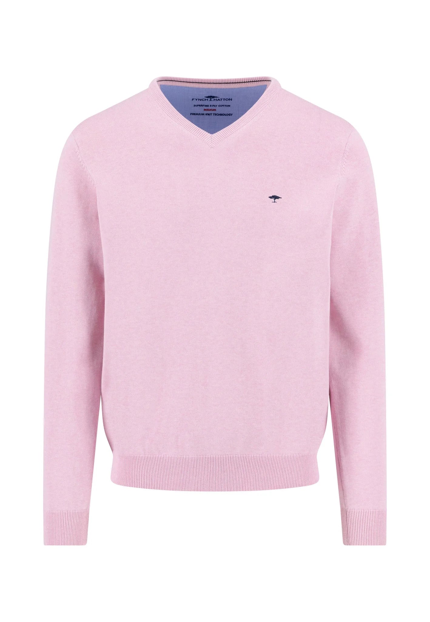Pull en maille fine 100% coton à col en V magnolia - jusqu’au 4XL