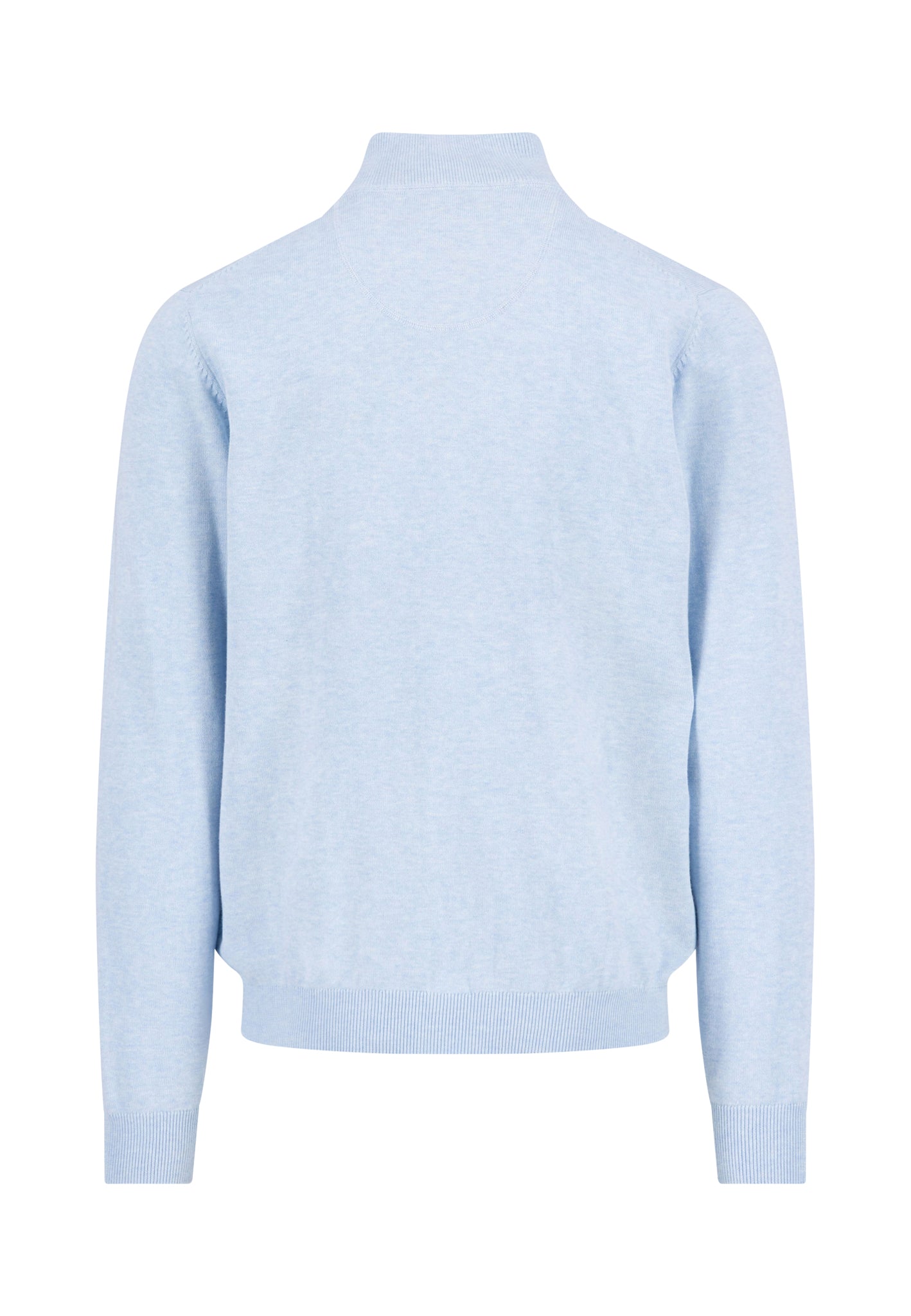 Pull homme bleu clair casual chic col zippé logo – jusqu’au 3XL