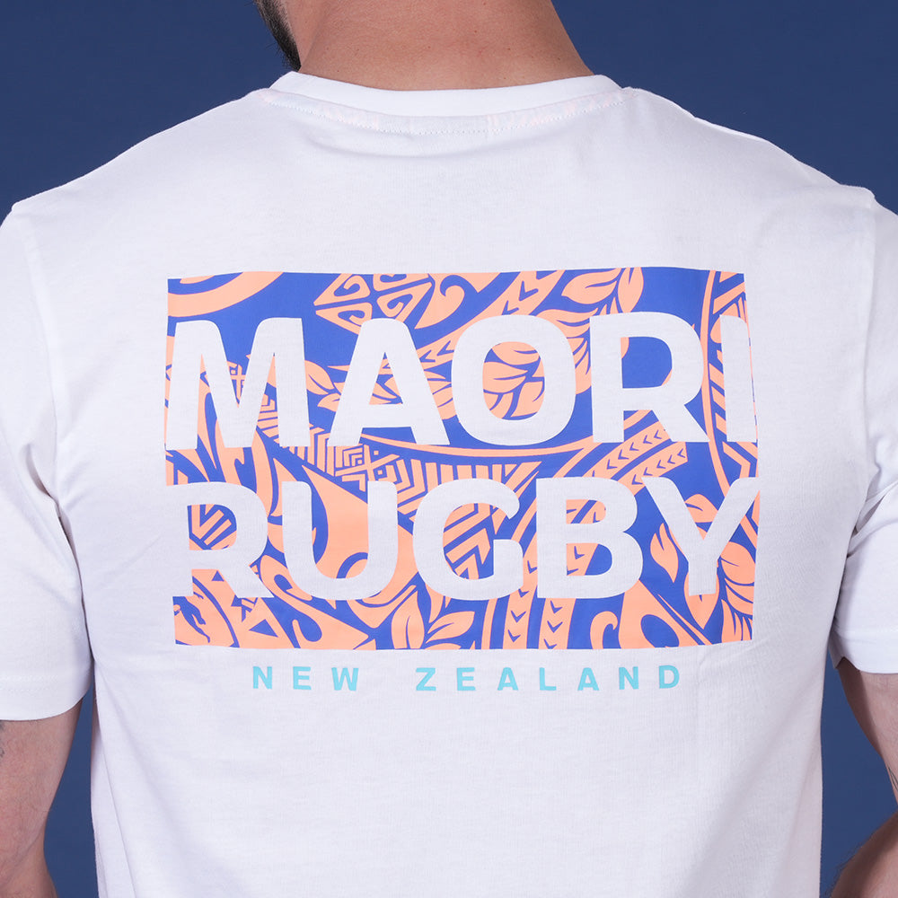 T SHIRT MC MAORI RUGBY  BLANC - jusqu’au 3XL